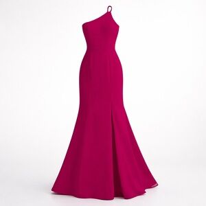 Xscape One-Shoulder Fuchsia Gown